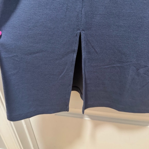 Marine Layer Lexi Mock Neck Rib Midi‎ Dress NWT size Large Vintage Indigo Blue - Picture 6 of 16